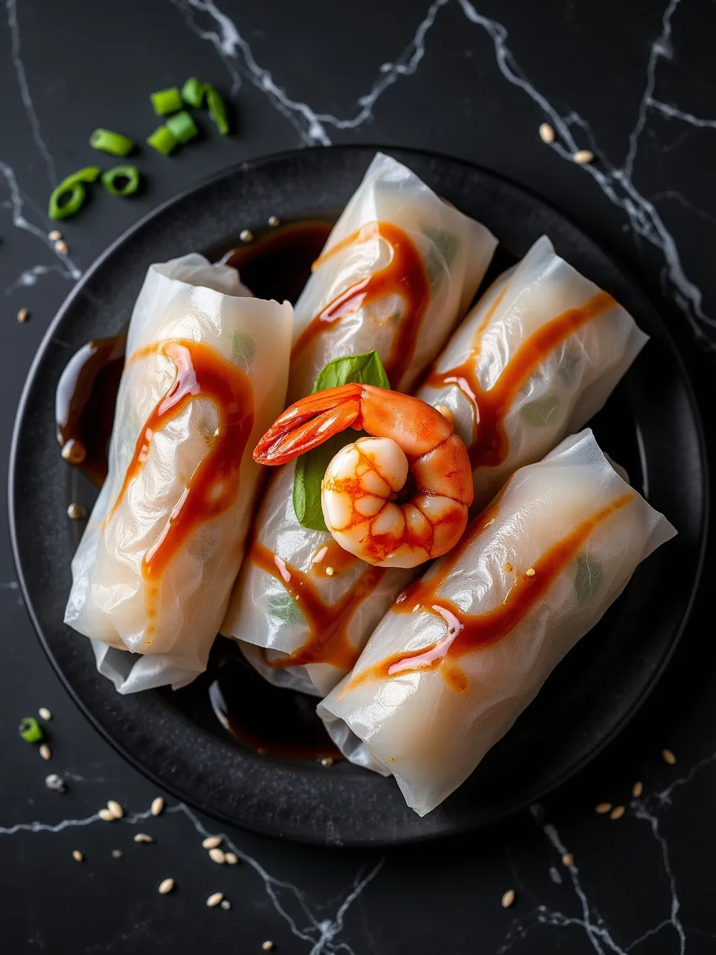 Elegant Rice Noodle Rolls with Shrimp